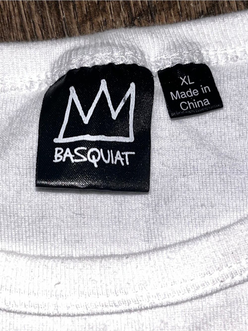 Basquiat White Crop Tank with Yellow Crown Graphic XL - Picture 2 of 8